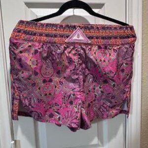 Free People Movements Next Round Paisley Colorful Printed Athletic Shorts